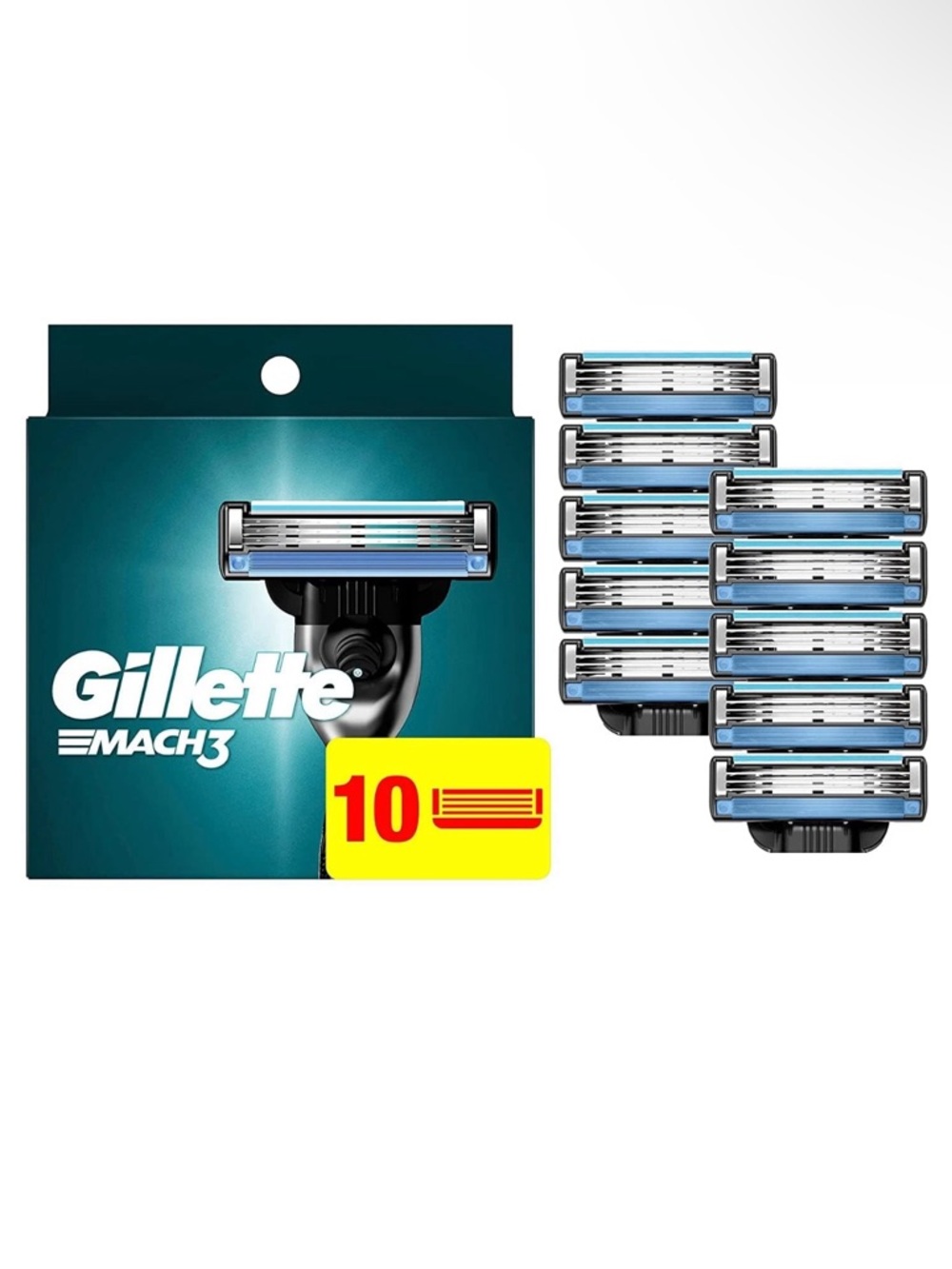 Gillette Mach3 Razor Refills For Men 10 Razor Blade Refills